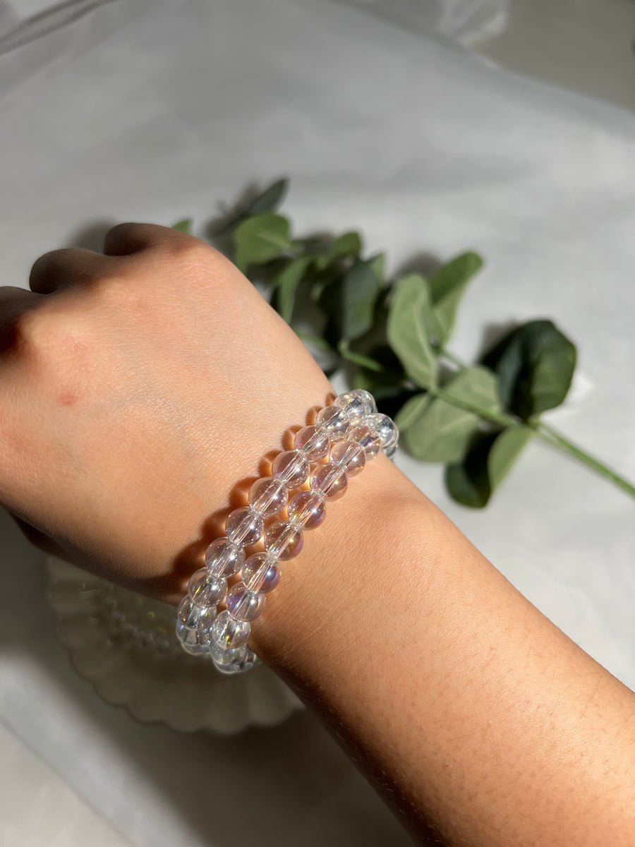 natural golden angel aqua aura quartz 4-12mm round loose beads jewelry  making DIY for women